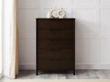 Weston Five Drawer Chest, Black Walnut