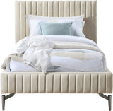 Gallo Vegan Leather Bed - Luxurious Comfort with Deep Tufting and Sleek Metal Legs for Modern Elegance