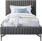 Gallo Vegan Leather Bed - Luxurious Comfort with Deep Tufting and Sleek Metal Legs for Modern Elegance