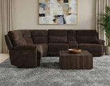 Gatlin Dual-Power Brown Fabric 6-Piece Modular Reclining Sectional