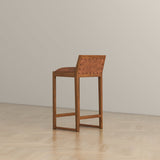 Gavin 25'' Solid Wood Genuine Leather Counter Stool
