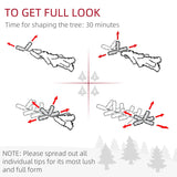 HOMCOM 7' Decorated Christmas Tree Snow Flocked Artificial Christmas Tree with Pencil Shape, Realistic Branches, Pink