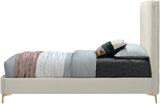 Geri Black Velvet Bed with Stylish Piping & Dual Gold/Chrome Legs for Contemporary Elegance
