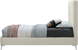 Geri Black Velvet Bed with Stylish Piping & Dual Gold/Chrome Legs for Contemporary Elegance