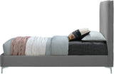 Geri Black Velvet Bed with Stylish Gold & Chrome Legs, Piped Headboard for Modern Elegance