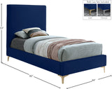 Geri Black Velvet Bed with Chic Piping and Gold & Chrome Legs for a Modern Bedroom Oasis