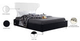 Ghost Acrylic Contemporary Bed with Plush Upholstered Rails, Curved Headboard & Slats Included