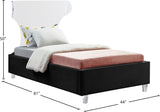 Ghost Acrylic Contemporary Bed with Plush Upholstered Rails, Curved Headboard & Slats Included