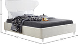Ghost Acrylic Contemporary Bed with Plush Upholstered Rails, Curved Headboard & Slats Included