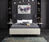 Ghost Acrylic Contemporary Bed with Plush Upholstered Rails, Curved Headboard & Slats Included