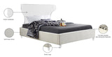 Ghost Acrylic Contemporary Bed with Plush Upholstered Rails, Curved Headboard & Slats Included