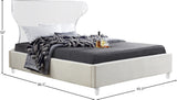 Ghost Acrylic Contemporary Bed with Plush Upholstered Rails, Curved Headboard & Slats Included