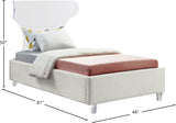 Ghost Acrylic Contemporary Bed with Plush Upholstered Rails, Curved Headboard & Slats Included