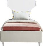 Ghost Acrylic Contemporary Bed with Plush Upholstered Rails, Curved Headboard & Slats Included