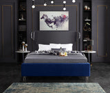 Ghost Acrylic Contemporary Bed with Plush Upholstered Rails, Curved Headboard & Slats Included