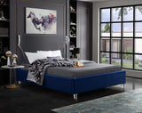 Ghost Acrylic Contemporary Bed with Plush Upholstered Rails, Curved Headboard & Slats Included