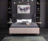 Ghost Acrylic Contemporary Bed with Plush Upholstered Rails, Curved Headboard & Slats Included