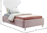 Ghost Acrylic Contemporary Bed with Plush Upholstered Rails, Curved Headboard & Slats Included