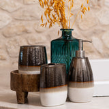 Gilded Stoneware 3PC Countertop Bathroom Set, 4 MOQ