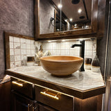 Gilded Stoneware 3PC Countertop Bathroom Set, 4 MOQ