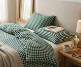 Green Gingham Duvet Cover