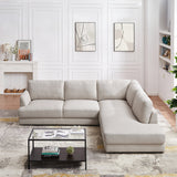 Glander Cream Sectional Sofa Right Facing