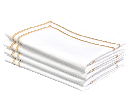 Beige Double Line Embroidery Napkins