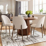 Goteborg Upholstered Dining Chair with Walnut legs (Set of 2)