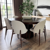 Goteborg Upholstered Dining Chair with Walnut legs (Set of 2)