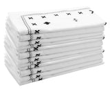 Embroidered Cloth Napkins - Black