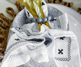 Embroidered Cloth Napkins - Black