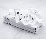 Embroidered Cloth Napkins - Black