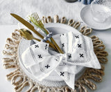 Embroidered Cloth Napkins - Black