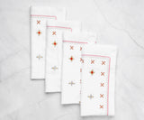 Fez Napkins in Red, Gold and Silver