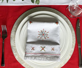 Fez Napkins in Red, Gold and Silver