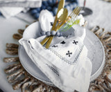 Embroidered Cloth Napkins - Black