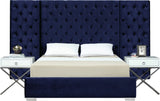 Grande Velvet Bed with Button Tufted Headboard – Stylish Modern Design for Luxurious Bedroom Decor