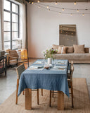 Gray Blue Linen tablecloth