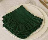 Green Table Napkins - Ruffled Napkin