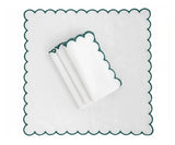 Green scallop napkins