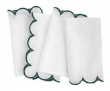 Green Scalloped Edge Napkins - LongWave