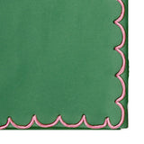 Green Fabric Napkins - Scalloped