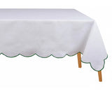 Green and White Tablecloth