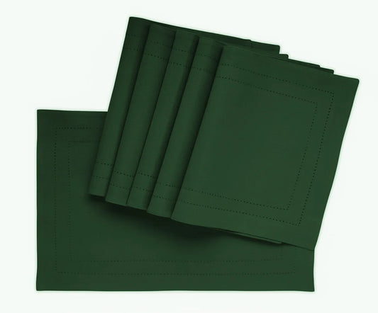 Green Placemats - Double Hemstitched