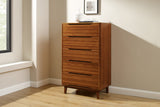 Currant Five Drawer High Chest, Amber