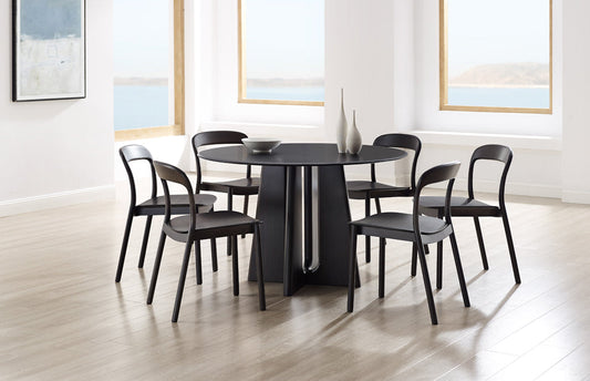 Luna 48” Round Table, Caviar