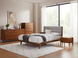 Mercury Upholstered Queen Platform Bed, Amber