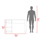 Home Office Desk with 2 Drawers and Open Shelf, 120 Wide, Space-Saving Design