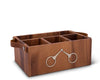 Horse Bits Leather Handles Flatware Caddy