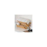 Bamboo Dish Drying Rack - 2-Tier Foldable Dish Rack for Kitchen Counter